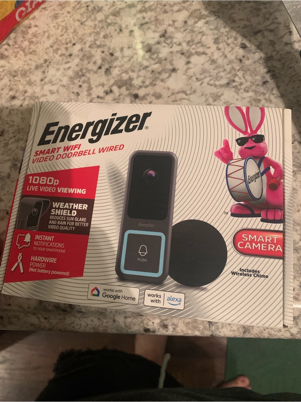 Energizer Smart WiFi Video Doorbell Wired - Black/Blue